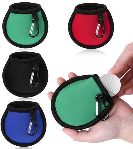 Tucnoeu 4 Stück Bunt Golfball-Reinigungstasche Golfbälle Reiniger Tasche Golf Ball Cleaner Geschenke für Golfer
