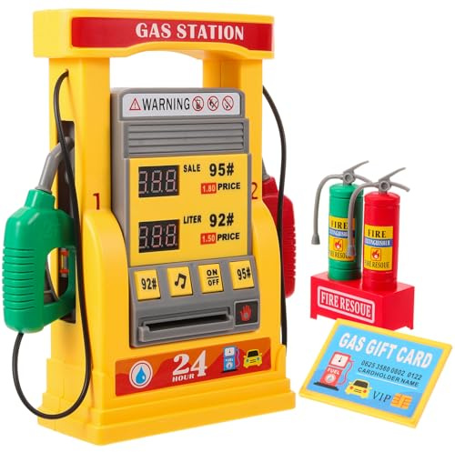 Tankstelle Spielzeug Junge Mädchen 1 Satz aus Kunststoff zum Zusammenbauen | Realistisches Modell mit Zählfunktion, Sprachansage, Abgerundeten Kanten, für Zuhause und Büro