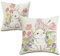FOSDICK 2 Stück Kissenbezug 45x45, Kissenbezug Ostern, Kissenbezüge Ostern, KissenhüLlen 45x45 Kaninchen Blumen Kissenbezug FrüHling Dekorative Kissenhülle für Sofa Wohnzimmer Zierkissen