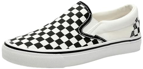 SJFYB Segeltuchschuhe für Damen Schwarz-Weiße Plaid Leinwand Schuhe Für Männer Und Frauen Komfortable Paar Sneakers