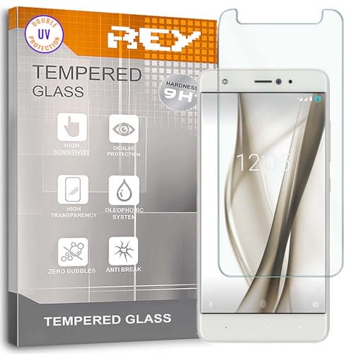 REY Protector de Pantalla para BQ AQUARIS X-BQ AQUARIS X Pro, Cristal con Doble Protección UV, Vidrio Templado Premium 9H+