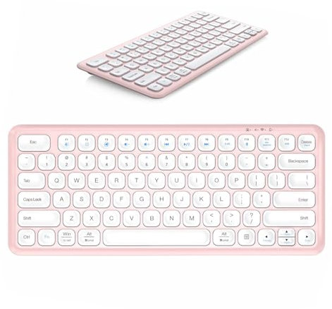 PopBloom Pebble Keys K380s, Multi-Device Bluetooth Wireless Keyboard with Customizable Shortcuts, Slim and Portable, Easy-Switch for Windows, macOS, iPadOS, Android, Chrome OS