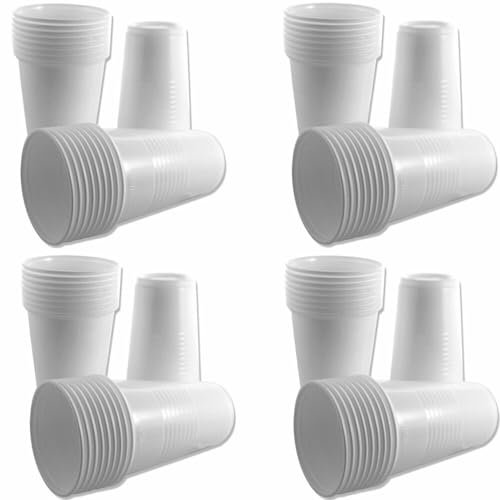 1000 Stück Einweg Plastikbecher 200ml- Trinkbecher weiß, Partybecher Kunststoffbecher 0,2L Ausschankbecher