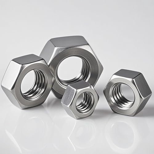 20 dadi esagonali M8 (forma bassa), in acciaio inox A2 V2A, DIN 439/ISO 4035, dadi piatti per viti, barre filettate, mobili e macchinari