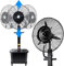 LXHGVKHJ Ventilador Nebulizador de Pie Industrial, 3 Velocidades, Depósito de Agua de 43L, Ventilador Eléctrico de Alta Potencia con Oscilación de 90° para Patio o Garaje Exterior(25 inches)