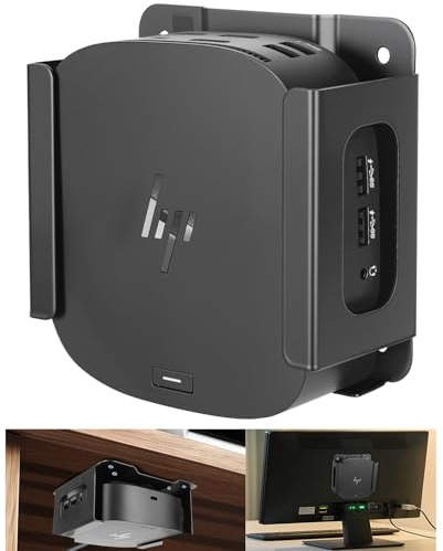 Metall-Wandhalterung und Untertischhalterung, kompatibel mit HP USB-C-Dock G5-VESA-Halterung, hochfester Stahl, Dockingstation, Montagehalterung, kompatibel mit HP USB-C Dock G5, (nur schwarze