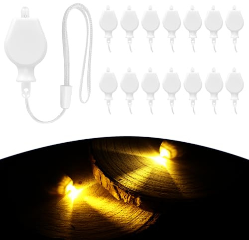 Mkitnvy 15 Stück LED Ballonlichter, Warmes Gelb Lampions Licht, LED Laternenlichter, Ballonlichter Mini Mit Batterie für Papierlaternen, Weihnachten, Party, Halloween, Geburtstag Deko
