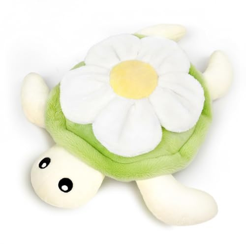 WoollyPearl Sea Turtle Plush with Flower Unscented Microwavable Heating Pad