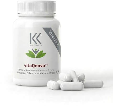 Dr. K.Cosmetics vitaQnova® Hochdosierter Antioxidantien Komplex, 60 Kapseln, Schutz vor oxidativem Stress, Vitamin E, Anti-Oxidantien