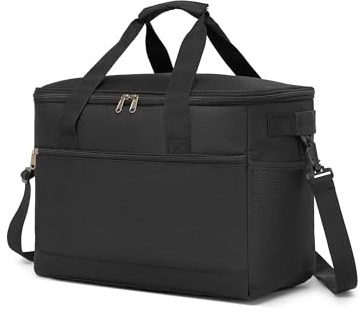 Kono Bolsa Térmica Porta Alimentos 30L, Nevera Portátil Grande | 4 Capas Aislantes, Diseño Antifugas y Plegable, Con Correa Ajustable, Asas Dobles y Bolsillos para Picnic, Playa, Camping