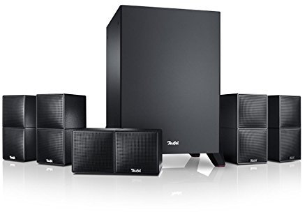 Teufel CUBYCON Power Edition Surround Sound System - Sistema audio home theater 5.1 con potente subwoofer, microaltoparlante a 2 vie in alluminio, elevata chiarezza vocale, basso reflex - nero