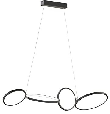 Trio Leuchten LED Pendelleuchte Rondo 322610432, Metall Schwarz matt, inkl. 37 Watt LED, Switch Dimmer
