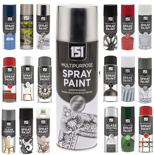 Multi-Purpose Chrome Gloss Spray Paint 400ml, Professional Quality Aerosol cans spray for All-Purpose, Interior Exterior & Household for Metal, Wood, Ceramics, Plastic, Walls with Perfect Finish