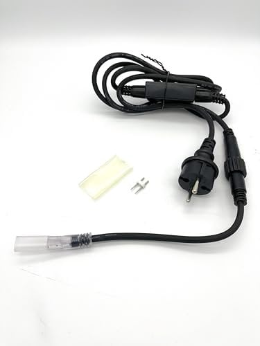 LEDZEIT - Profi Serie - Zubehör Kit, NUR für LED Licht Strip Profi Serie, mit Netzkabel, Eingangskabel, Steckverbinder, 1.7M Schwarz
