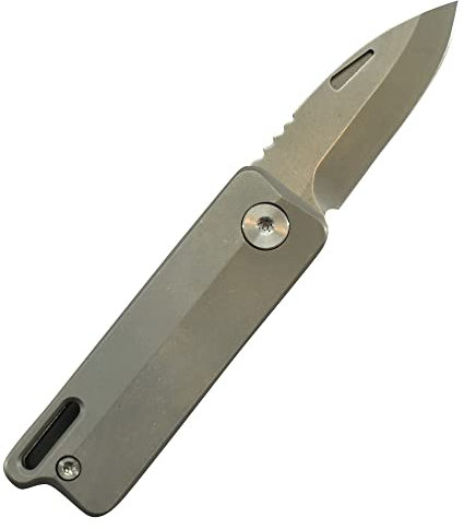 VAKON - Messer mit Titan-Grif als Schlüsselanhänger, Minimesser, Taschenmesser klein, Faltmesser Outdoor aus Titanium EDC, Klappmesser für Schlüsselring