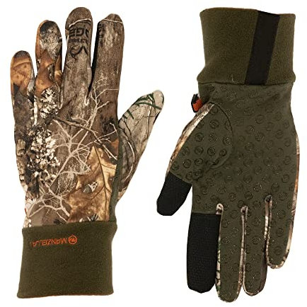 Manzella Herren Stretch-Fleece-Handschuh, leicht, für kaltes Wetter, Touchscreen-fähig, Realtree Edge, Large/X-Large