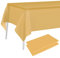 PLULON 2Pcs Gold Tablecloth Plastic Table Cover 137 x 274cm Rectangle Table Cover for Baby Shower Party Supplies Wedding Birthday Christmas Party Home Table Decorations