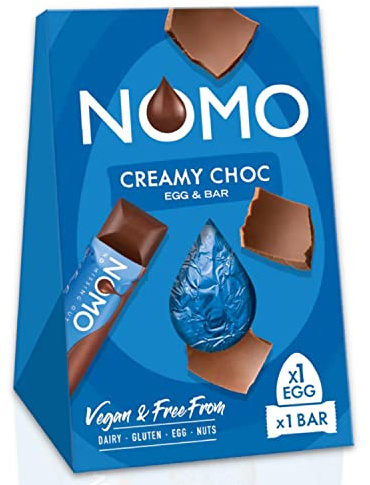 Sedol Vegan Easter Eggs Chocolate - Nomo Creamy Egg and Bar Nut Free, Gluten Dairy Free Gifts for Kids & Adults (Creamy 148g) 1.0 count