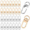 YXHZVON Karabinerhaken Metal, 30 Stück Drehgelenk Hummer Krallenverschlüsse, Mini Karabiner Schmuck für DIY Taschen Basteln Geldbeutel Rucksack Gold und Silber