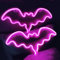 Bat Neon Signs for Bedroom Bedside Dorm Wall Decor,Neon Light up Halloween Decor LED Night Lights Table Ornaments for Christmas Party, Battery Powered Preppy Neon Bat Sign Kids Gifts(2Pink)