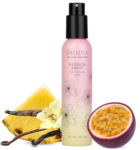 Pacifica Hair Mist Perfume & Full Body Spray for Women - Passion Fruit Body Mist Fragrance w/Pineapple, Orange Blossom, Vanilla, Sandalwood & Bergamot – Alcohol-Free, Vegan & Cruelty-Free, 5 oz