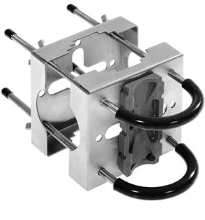 4happy bügelschelle Schelle Zahnschelle Sonnenschirmhalter Balkongeländer SunnyEasy, Robuster Edelstahl Schirmhalterung Balkongeländer - Metallhalterung für Schirme bis zu 3,5m