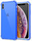 Svanove Designed for iPhone Xs Case Clear, Neon Vibrant Bright Color, Transparent Protective Jelly Silicone Case for Women Girl Cute, Soft Flexible TPU, Thin Slim, Neon Blue