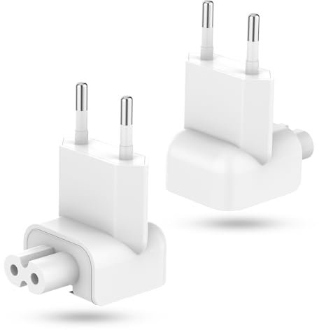 2 Stück Ersatzstecker für MacBook Ladegerät,Reiseladegerät EU Stecker,EU Stecker AC Adapter Europa Stecker für iPhone iPad Netzteil