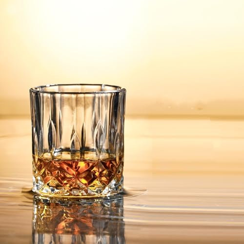 Scizorito Whiskey Gläser Set von 6, Geeignet für Bars, Partys, Familienfeiern, Herrengeschenke (210ml, Funkelnder Diamant)