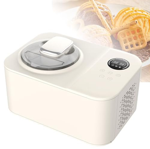 Ice Cream Maker with Compressor, Stainless Steel Homemade Ice Cream Maker Machine - 1.2 Quarts Self-freezing Soft Ice Cream Maker with LCD Display for Kids Frozen Yogurt, Gelato, Sorbet