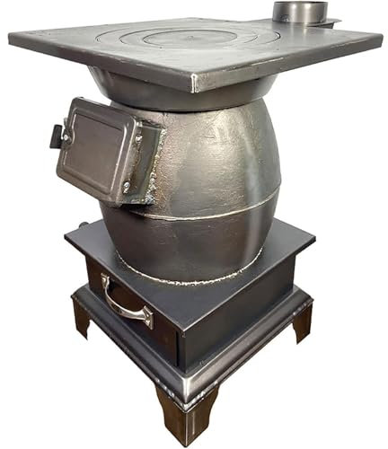 Poêle à Bois, poêle à Bois en Fonte, poêle à Bois Chauffant, poêle à Bois Chauffant Multifonctionnel en Fonte Robuste, poêle à Bois de Camping pour Le Chauffage/la Cuisson (54 cm)