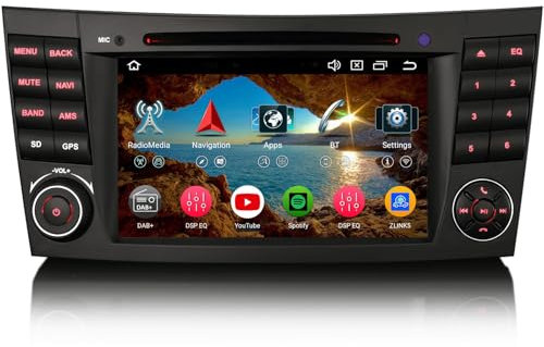 8 Kern Android 14 Autoradio 2din GPS Navigator DVD für Mercedes Benz E/CLS Klasse W211 W219 Unterstützung Carplay Android Auto 4G Radio DSP Bluetooth 5.0 WiFi Dab+ 4GB 64GB