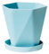 Lot de pots de fleurs individuels en plastique pour balcon, grande épaisseur, 12 cm, bleu ciel, taille unique