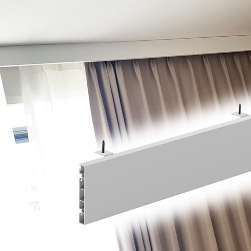 Innovz Vorhangschiene Vorhang-Blendenpaneel Ohne Schienen, Deckenmontierter Vorhang-Volant 10 cm Hoch Verdunkelung, Metall-Vorhangschienen, Dekoratives Paneel für Schlafzimmer, Wohnzimmer(5m/16.4ft)
