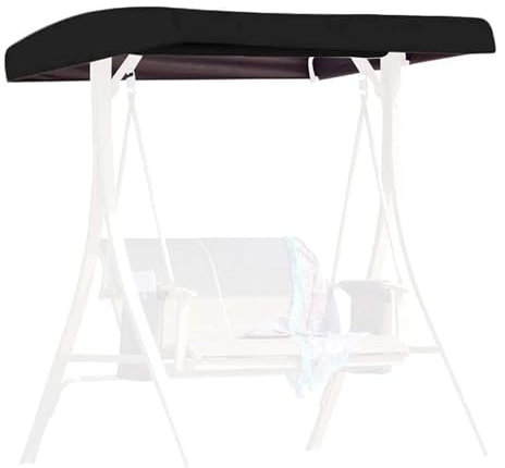 Ersatzdach für Hollywoodschaukel,2 3 Sitzer Dach für Hollywoodschaukel,Wasserdicht Hollywoodschaukel Ersatz-Bezug Ersatzbezug Sonnendach,Schaukelbank Garten(Size:190T: 213*122*18/23cm,Color:schwarz)