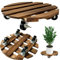 YHZMZHY 2 Pack 30cm Wooden Plant Caddy with Wheels, Heavy Duty Round Rolling Plant Stand with Metal Lockable Casters, Mobile Plant Holder for Indoor Outdoor Garden, Flower Pot Trolley