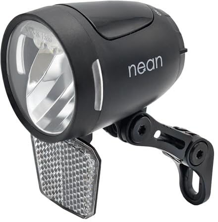 nean Fahrrad 90 Lux Dynamo Frontleuchte mit Standlicht, Reflektor, Tagfahrlicht und StVZO-Zulassung