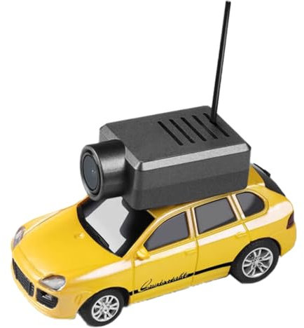 Remote Cop Car 1/64 WL Mini RC Car With FPV Camera & LED Ambient Lights & Interactive Controls & 3 Speed Modes Remote Control FPV RC Drift Cars Adult, Controlled Via A (Yellow, 6. 8cmX3. 2cmX3. 9cm)