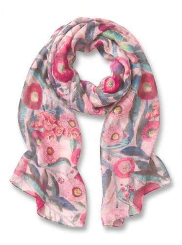 styleBREAKER Damen Schal Blumen Muster Viskose | 180x72 cm Maß, luftig leicht, mit feinen kurzen Abschlüssen an den Enden. 30°C Maschinenwäsche im Schonwaschgang.