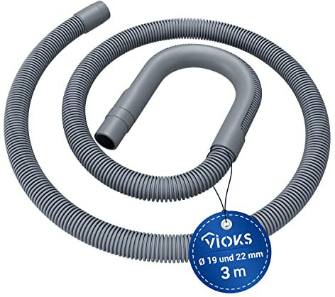 VIOKS Waschmaschine Ablaufschlauch 3m 19/22mmØ & Spülmaschine Ablaufschlauch Geschirrspüler/Flexibler Abwasserschlauch Waschmaschine Ersatzteile