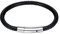 PROSTEEL Bracelet Men Braided Leather Bracelet Stainless Steel Cord String Rope Chain Bangle 18cm Black