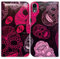 Bcov iPhone XR Case, Hot Pink Purple Flower Skull Folio Case Wallet Leather Cover Case with ID Credit Card Slot Holder Stand For iPhone XR