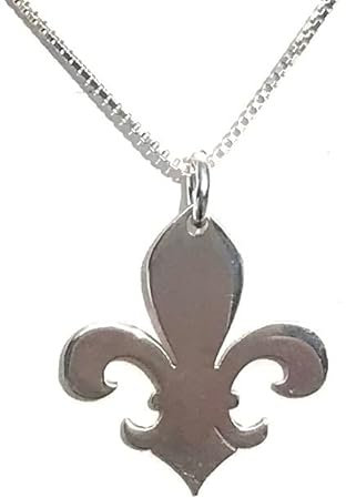 COLLANA CON FIORE DI LIS ARGENTO 925/1000 - MASBARATA.ES, Argento sterling, Nessuna pietra preziosa