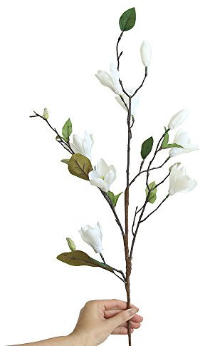 TIREOW Künstliche Gefälschte Blumen Leaf Magnolia Blumenhochzeitsstrauß Party Home Decor (Weiß)