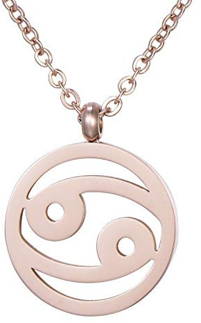 Morella Damen Halskette Sternzeichen Krebs Edelstahl Rosegold im Samtbeutel