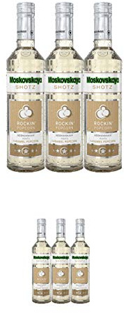 Moskovskaya SHOTZ Rockin Popcorn 3 x 0,5 Liter + Moskovskaya SHOTZ Rockin Popcorn 3 x 0,5 Liter