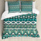 ABAKUHAUS Ethnisch Bettwäsche Set für Doppelbetten, Aztec Entwurf, Weicher Microfaserstoff Allegigeignet kein Verblassen, Teal Turquoise Tan
