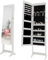 soges Spiegelschrank Schmuckschrank Schmuckaufbewahrung mit Full-Length Mirror, Kosmetikspiegel Schminkspiegel,In elegantem Kirschholz-Finish, Abschließbar und Freistehenden,Farbe in Weiß