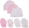 Chamie Baby-Mütze und Fäustlinge, Set für Neugeborene,Mützen und Fäustlinge, für Babys, Jungen und Mädchen, 0–6 Monate, 100% Baumwolle