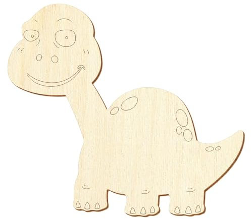 Drolliger Holz Dino V1 - Deko Basteln 3-50cm, Pack mit:50 Stück, Breite:15cm breit